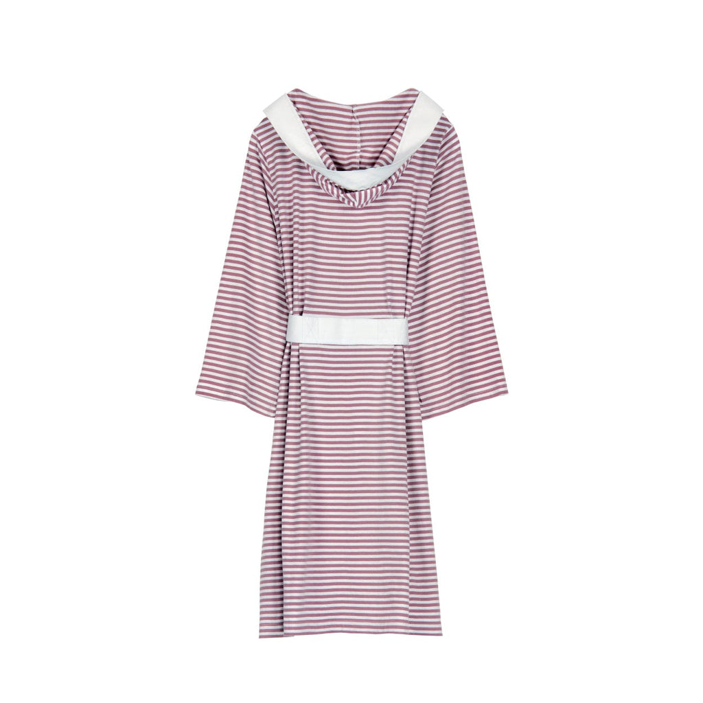Seaside Serenity Stripe Organic Hooded Short Robe
